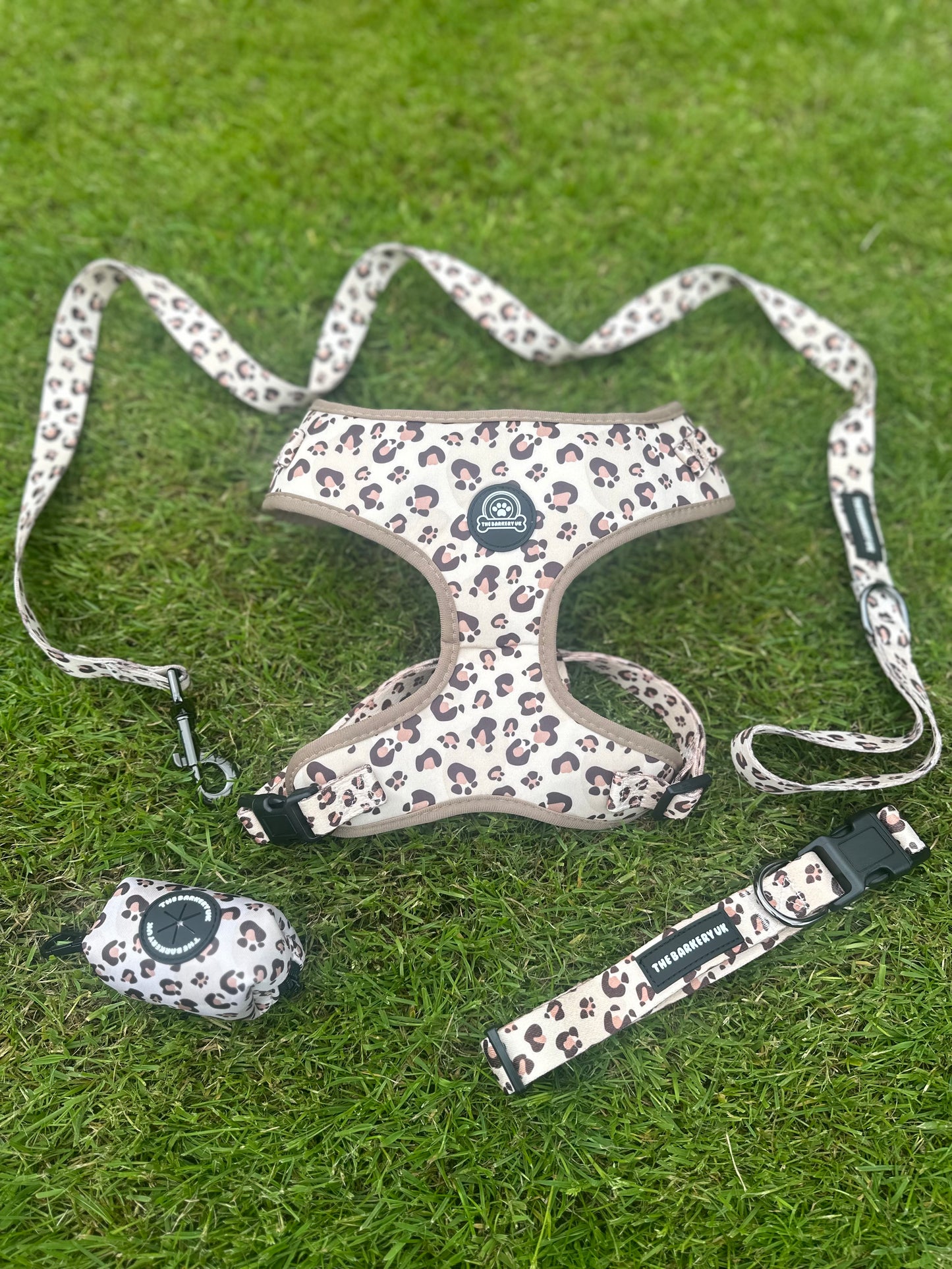 Leopard Print Harness | Collar | Lead | Poop Bag